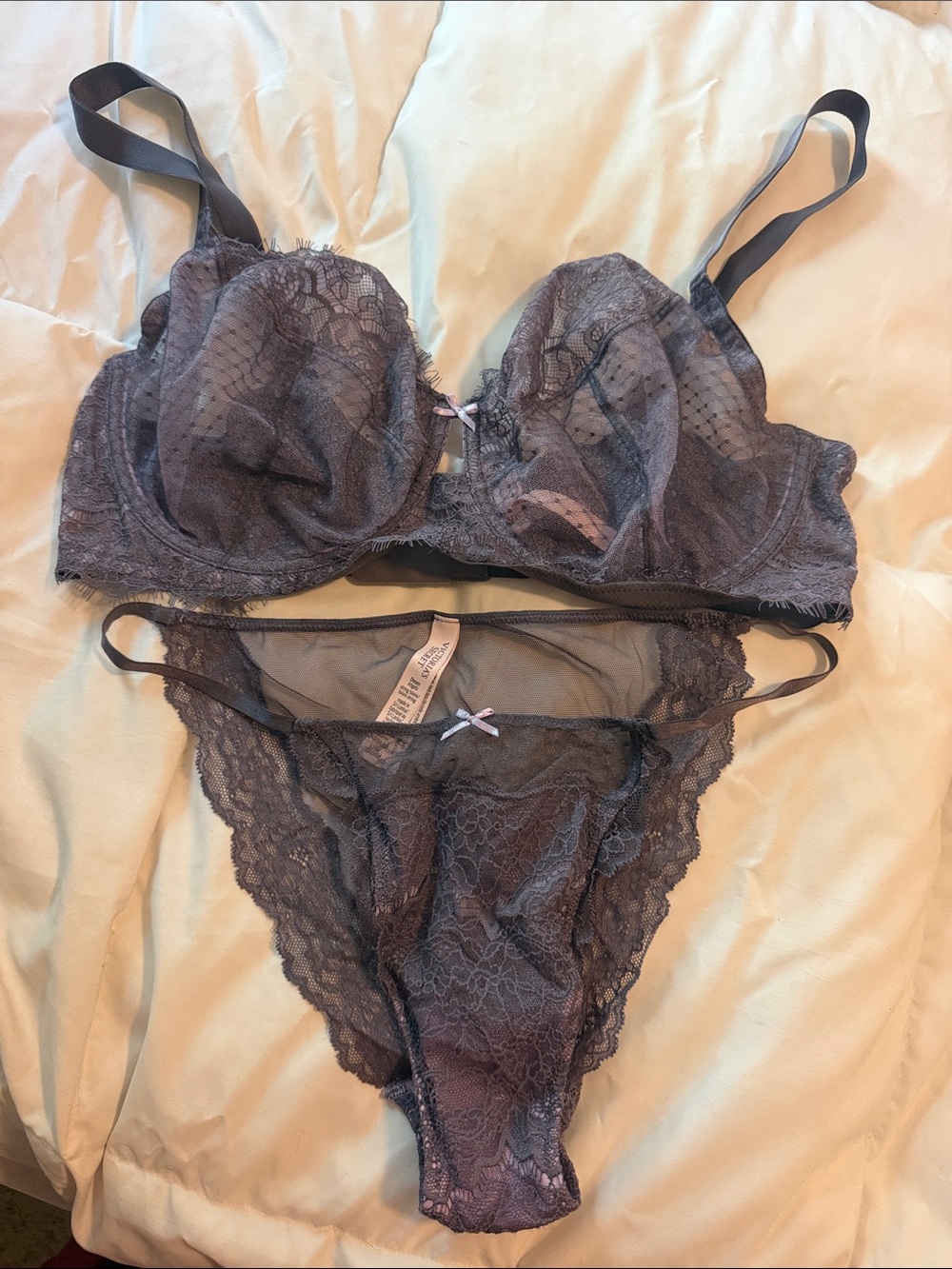 Victoria’s Secret Lace Underwire Bra & Bikini Panty Set - Dusty Purple